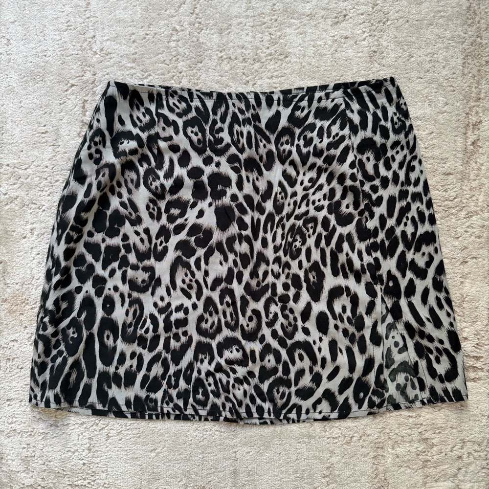Black Leopard Mini Skirt